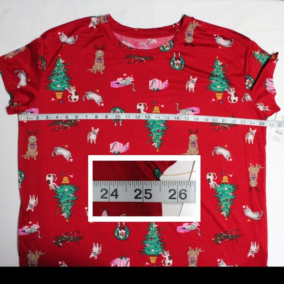 Joyspun L-XL Large - XLarge Short Sleeve Dogs & Cats Christmas Gown With Pockets - Picture 6 of 12